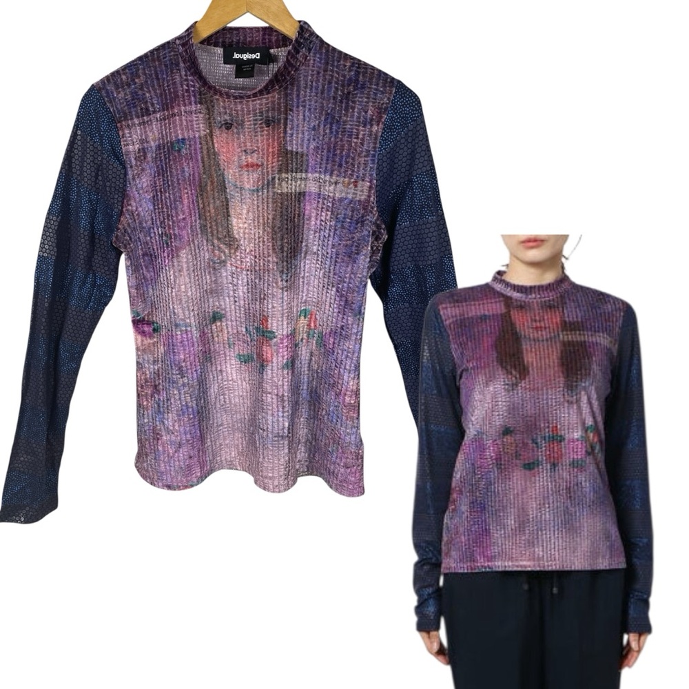 Desigual Artistic Print Teen Dream Long Sleeve Top Size US Medium NWT